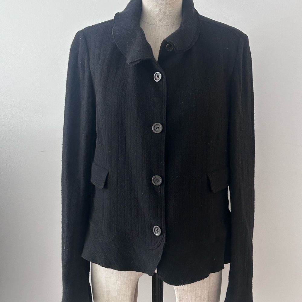 🐣 Burberry Black Button-Front Tailored Jacket